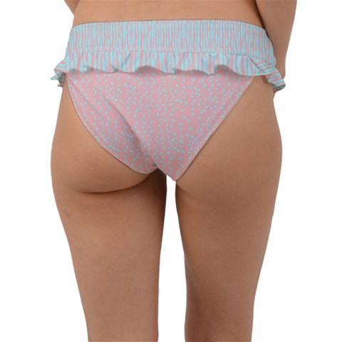 Pink and light blue Ruffle Bikini Swimsuit. Miami Collection