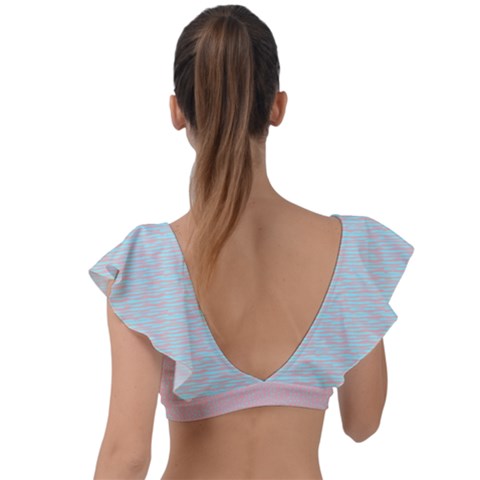 Pink and light blue Ruffle Bikini Swimsuit. Miami Collection