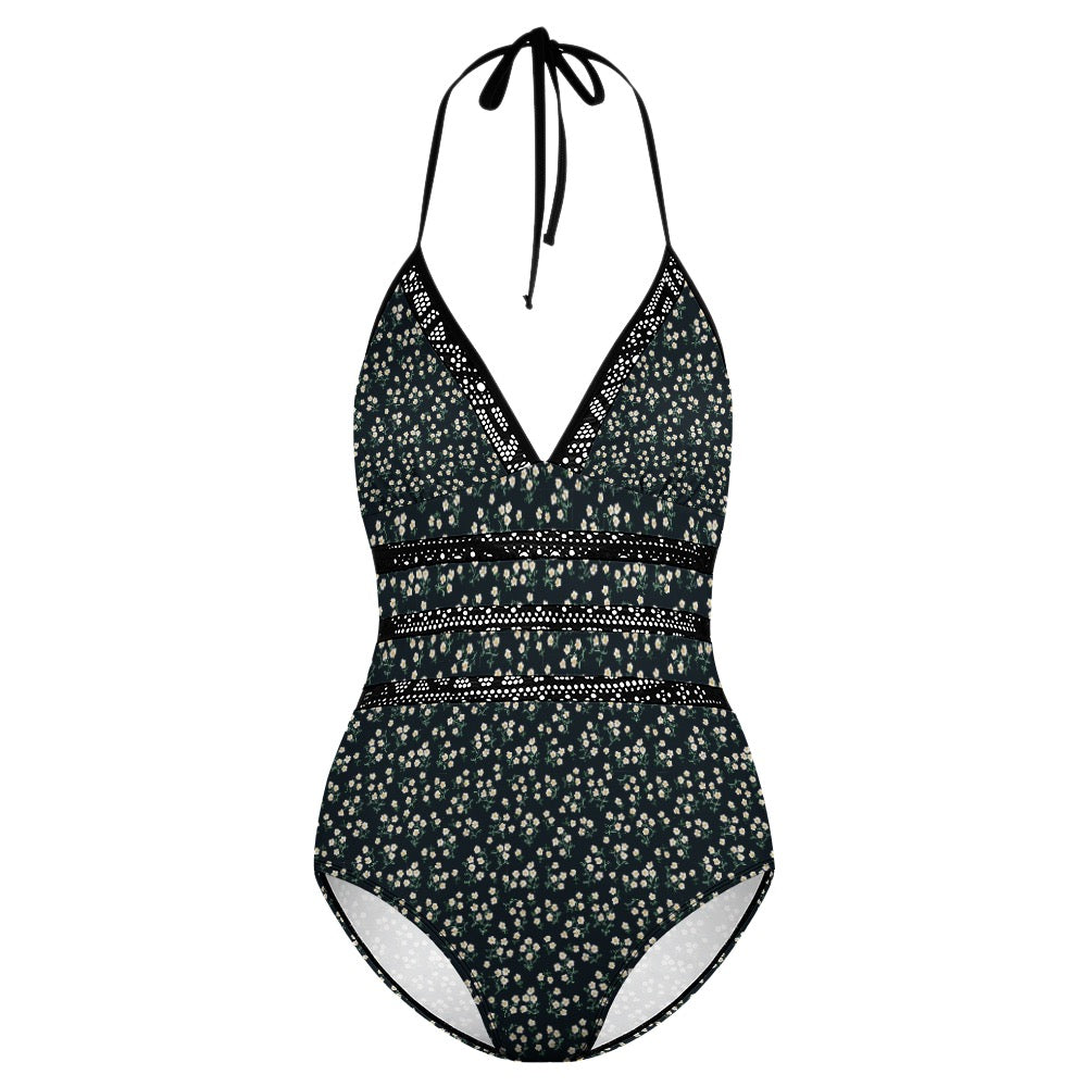 Super Bloom Collection Little Margaritas Bikini Swimwear. One-piece Swimsuit. Design hand-painted by the Designer Maria Alejandra Echenique
