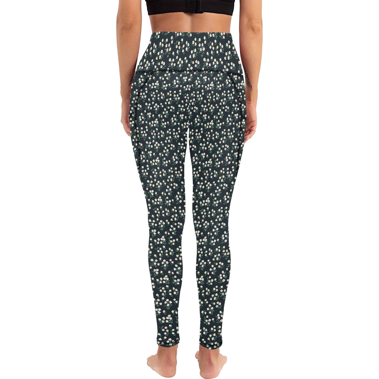 Super Bloom Leggings with Pockets. Design hand-painted by the Designer Maria Alejandra Echenique