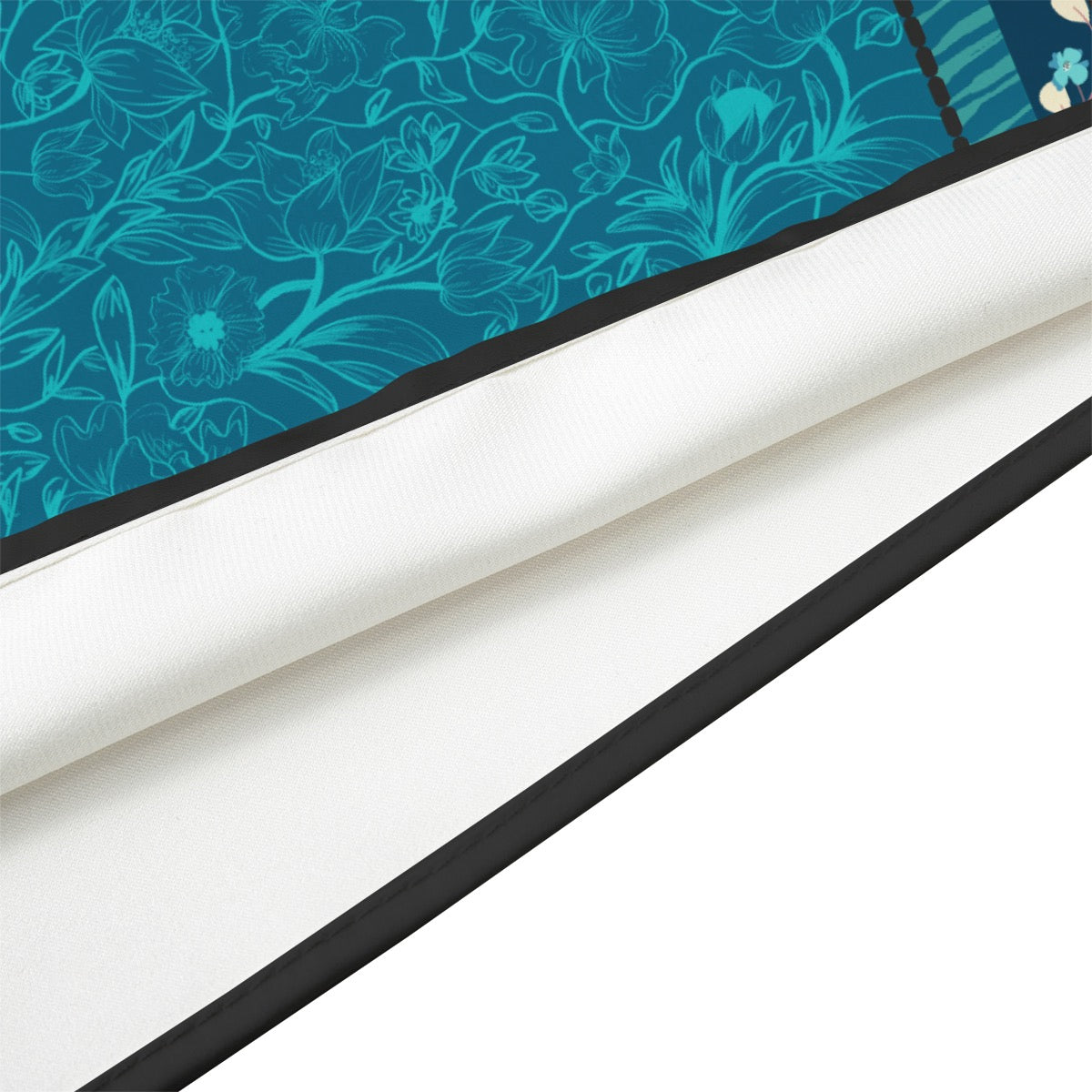 Blue and celeste flowers Silk Bandana. Miami Collection
