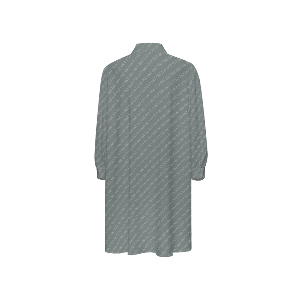 Green Signature EYE High-Low Long-Sleeve Hem Shirt. Signature E&E
