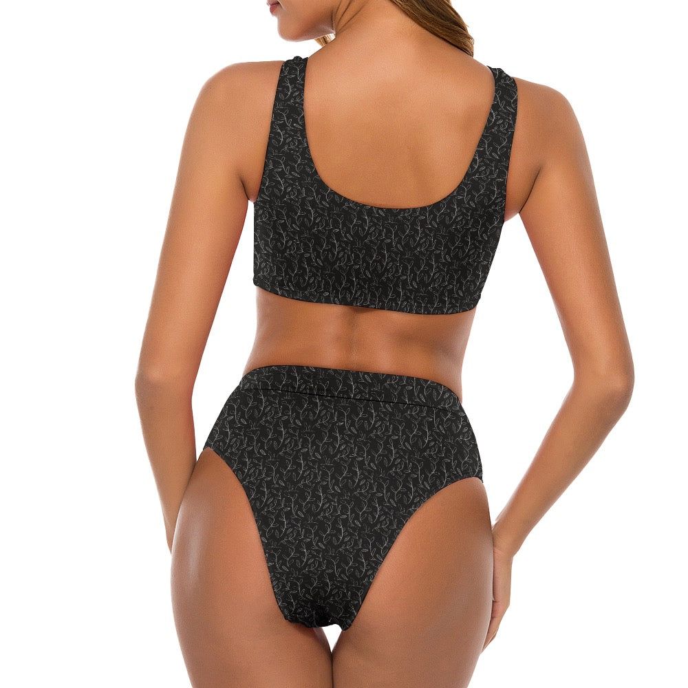 E&E Signature Pink Bikini Swimsuit. Bathing suit. Pattern made by the Designer Maria Alejandra Echenique