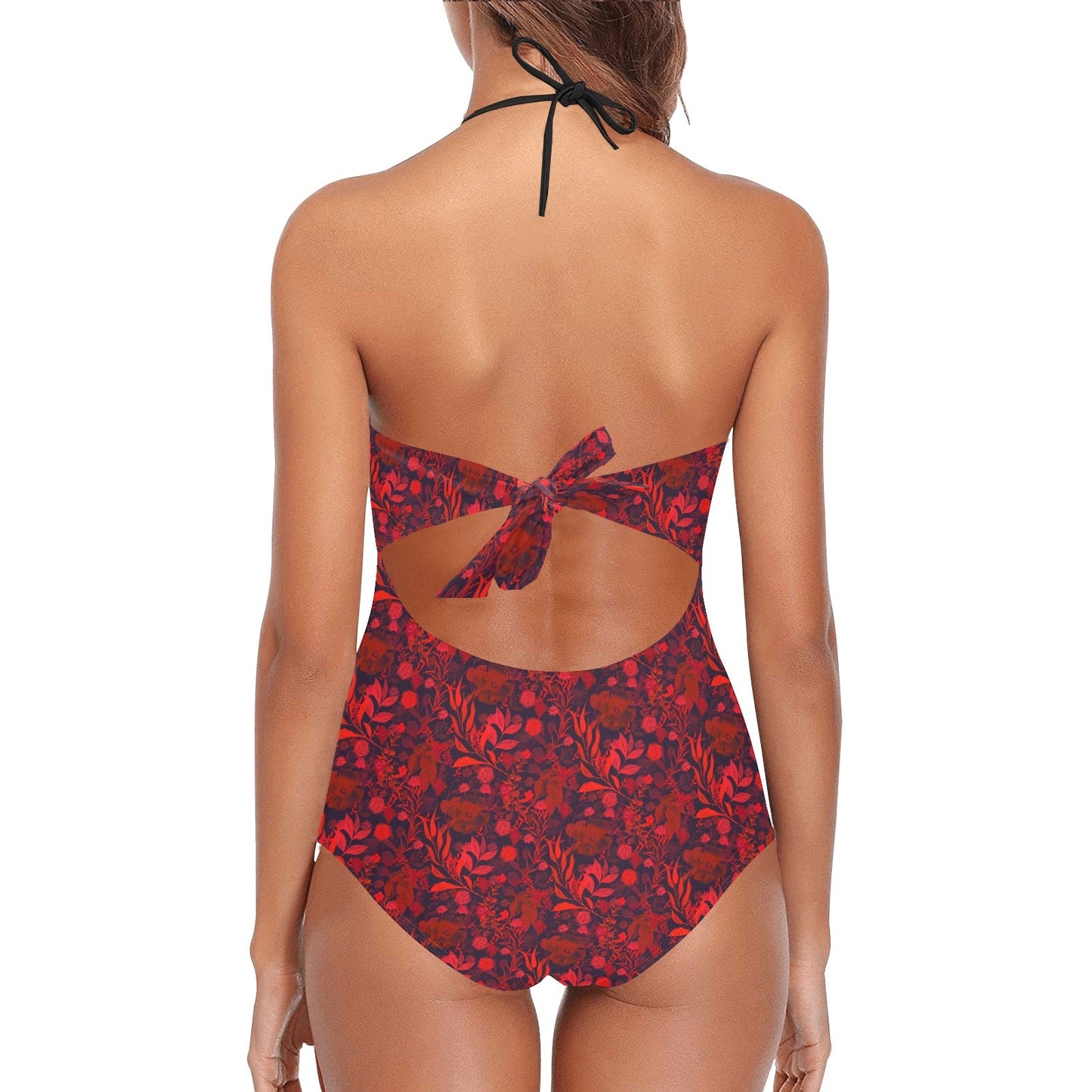 Blue & Black Lace Band Swimsuit. Caracas Collection