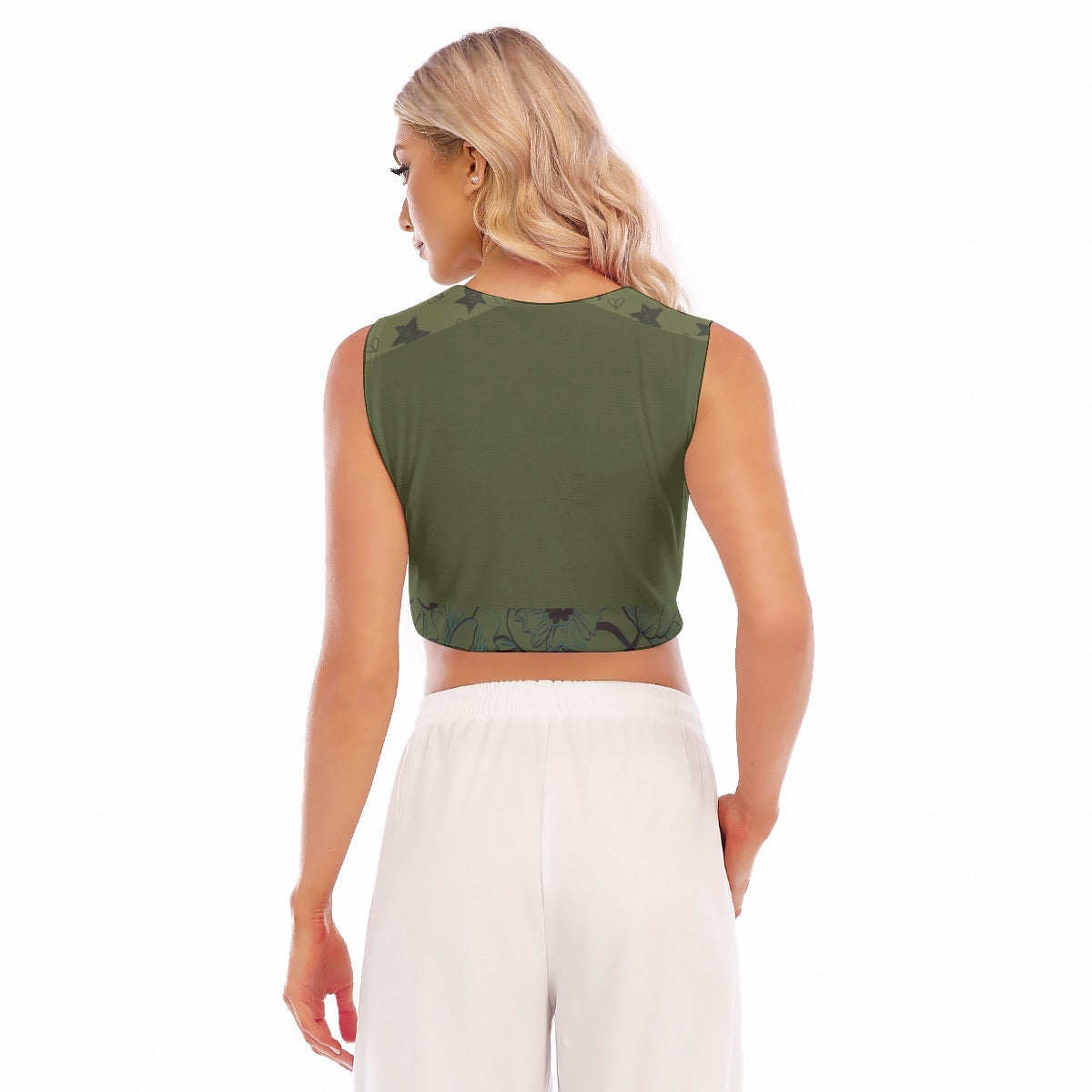 Green Olive Crop top Harmony. Miami Collection