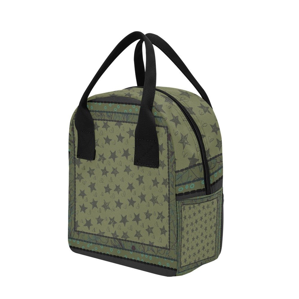 Hand-Painted Insulated Lunch Bag for Women & Men – Custom Art Print by Fashion Designer Maria Echenique – Durable & Lightweight, Made to Order