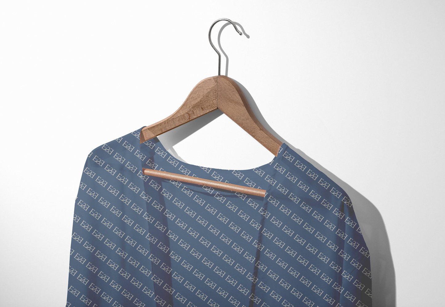 E&E Signature Blue V-neck Mesh Cardigan. Mesh Kimono.
