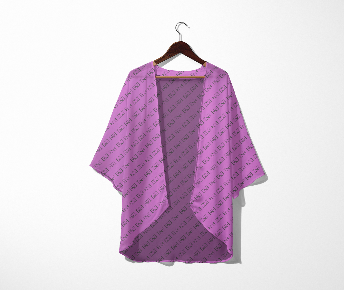 E&E Signature Pink Women's V-neck Mesh Cardigan. Mesh Kimono.