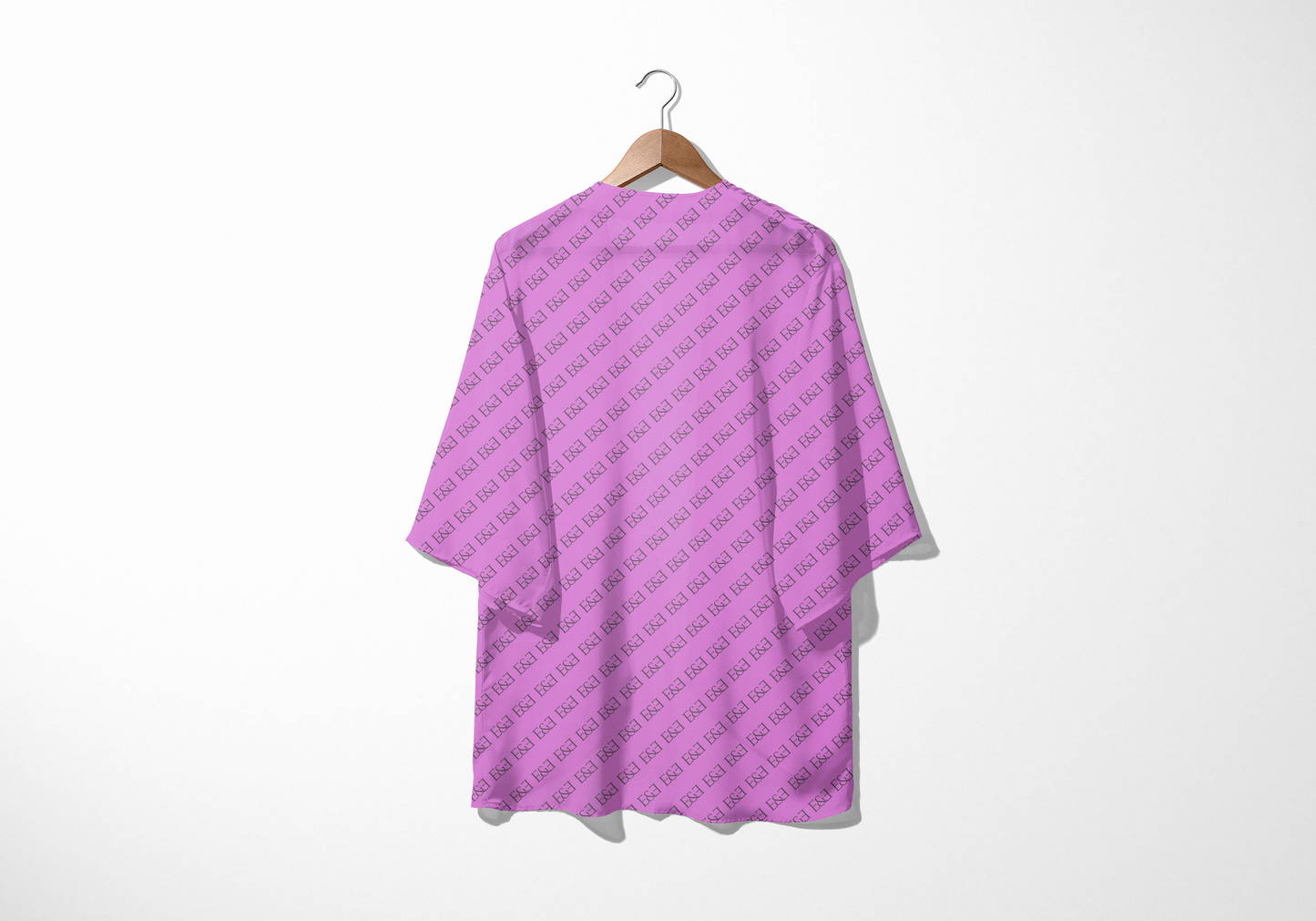 E&E Signature Pink Women's V-neck Mesh Cardigan. Mesh Kimono.