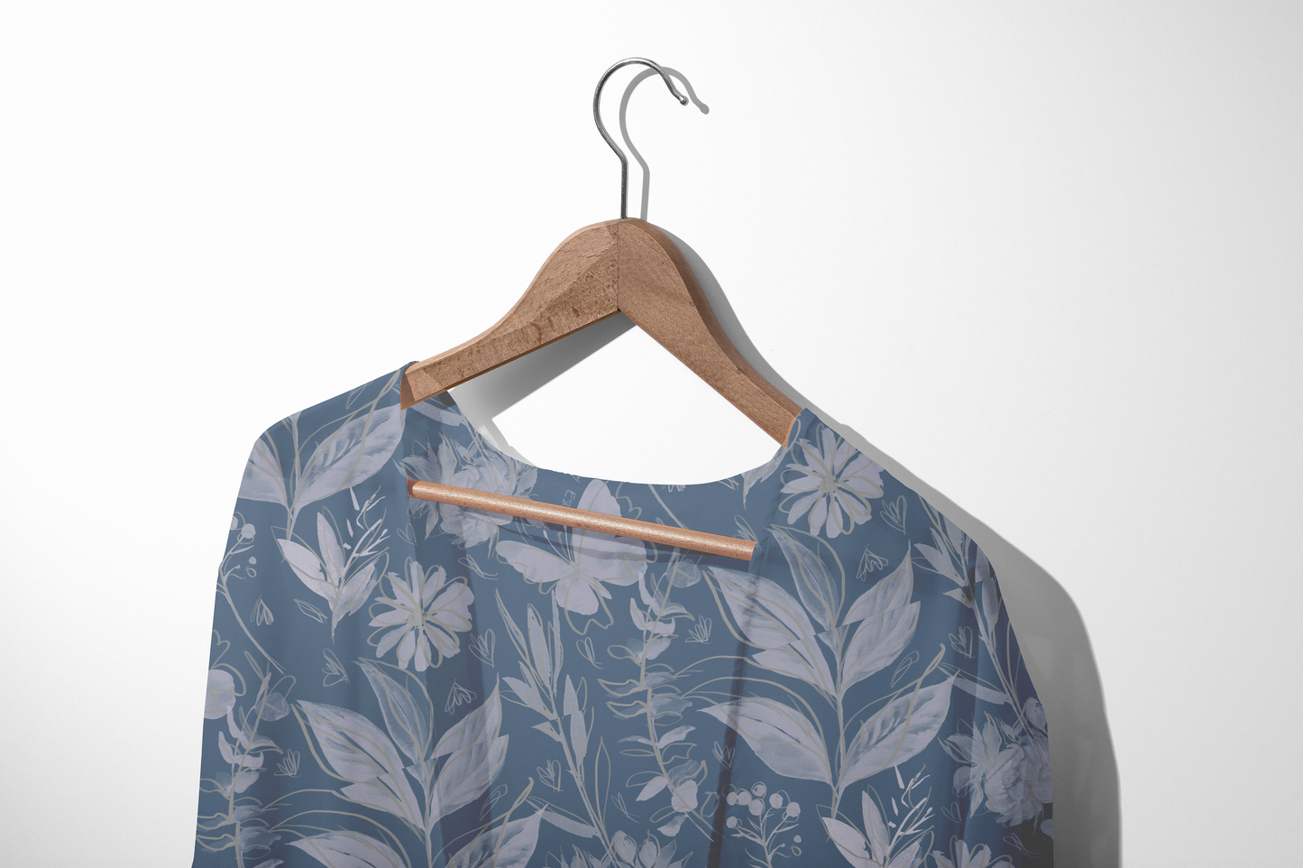 Watercolor Blue V-neck Mesh Cardigan. Mesh Kimono. Houston Collection. Design hand-painted by the Designer Maria Alejand