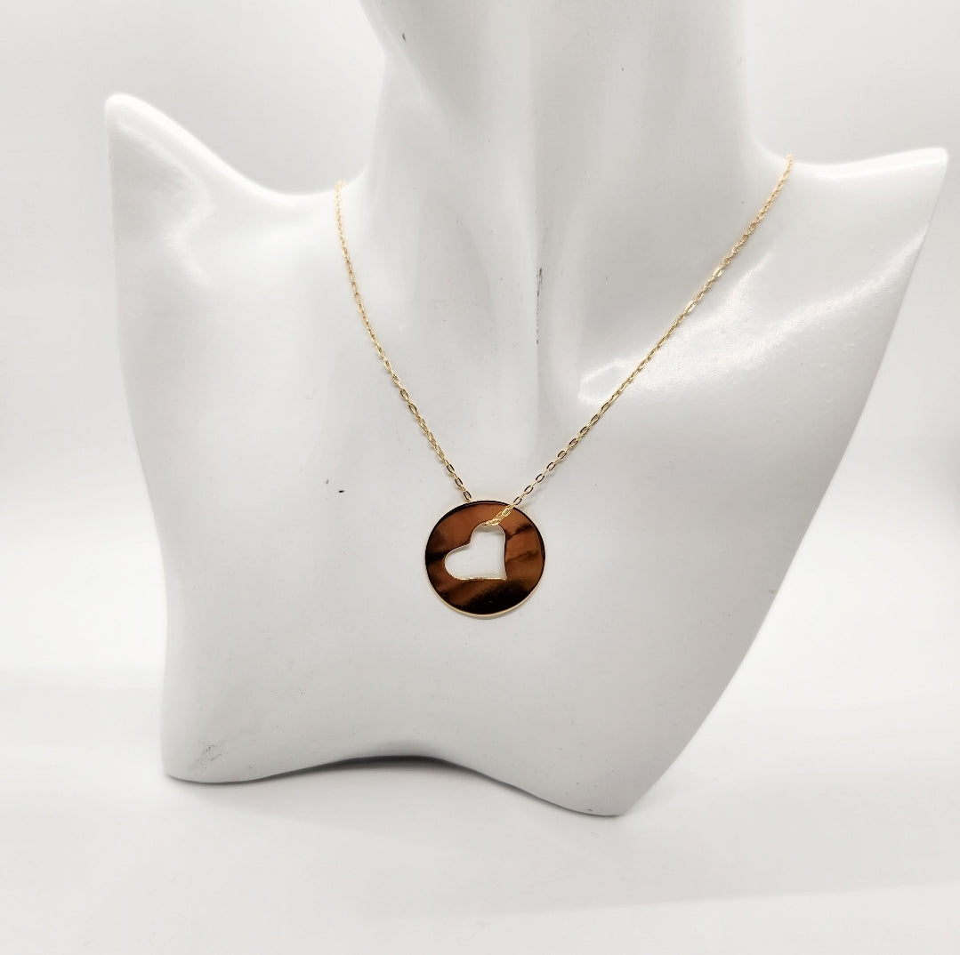 Necklace Amore mio. Handmade Jewelry. Heart Necklace. Gold Plated. Mom’s Gift. Gift for her