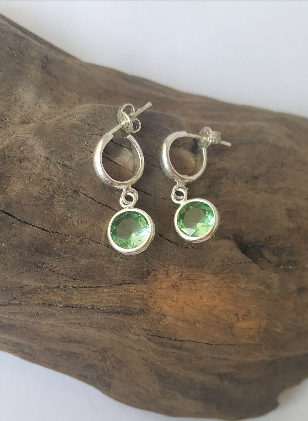 Gold Green Crystal Earrings. For special occasions. Flourish Collection. Handmade. Gold plated