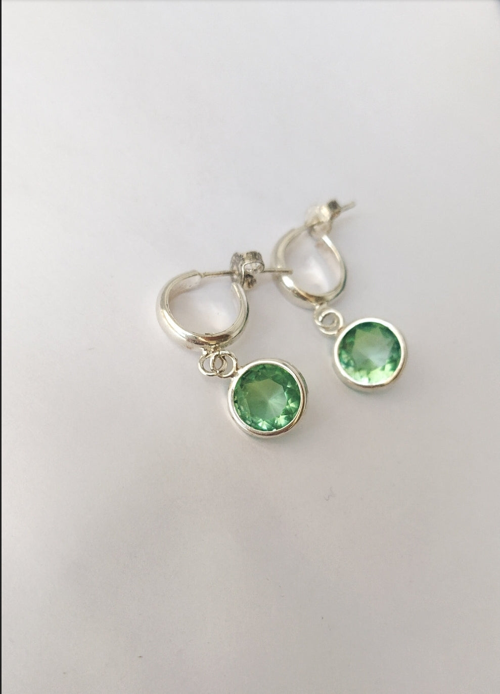 Gold Green Crystal Earrings. For special occasions. Flourish Collection. Handmade. Gold plated