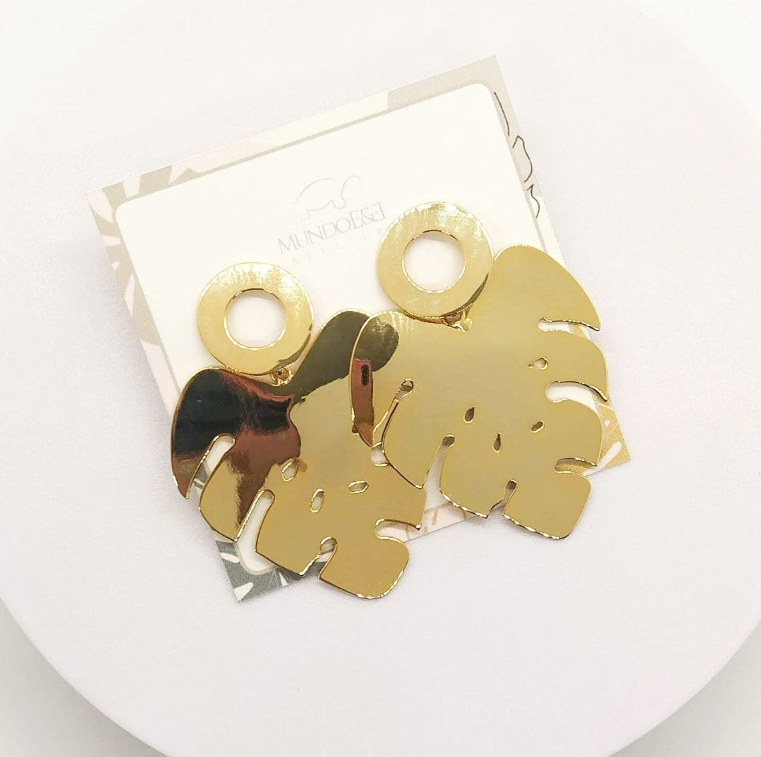 Gold Leaf Earrings. For special occasions. Flourish Collection. Handmade. Gold plated