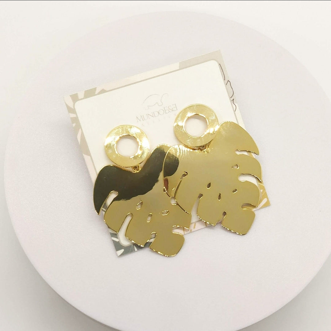 Gold Leaf Earrings. For special occasions. Flourish Collection. Handmade. Gold plated