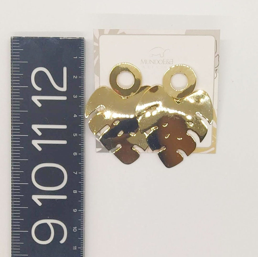Gold Leaf Earrings. For special occasions. Flourish Collection. Handmade. Gold plated