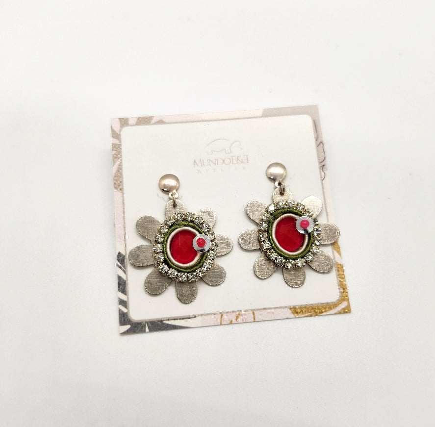 Margarita Silver plated bronce Soutache Earrings. Handmade earrings. hoop earrings Everyday earrings. Christmas Gift for her