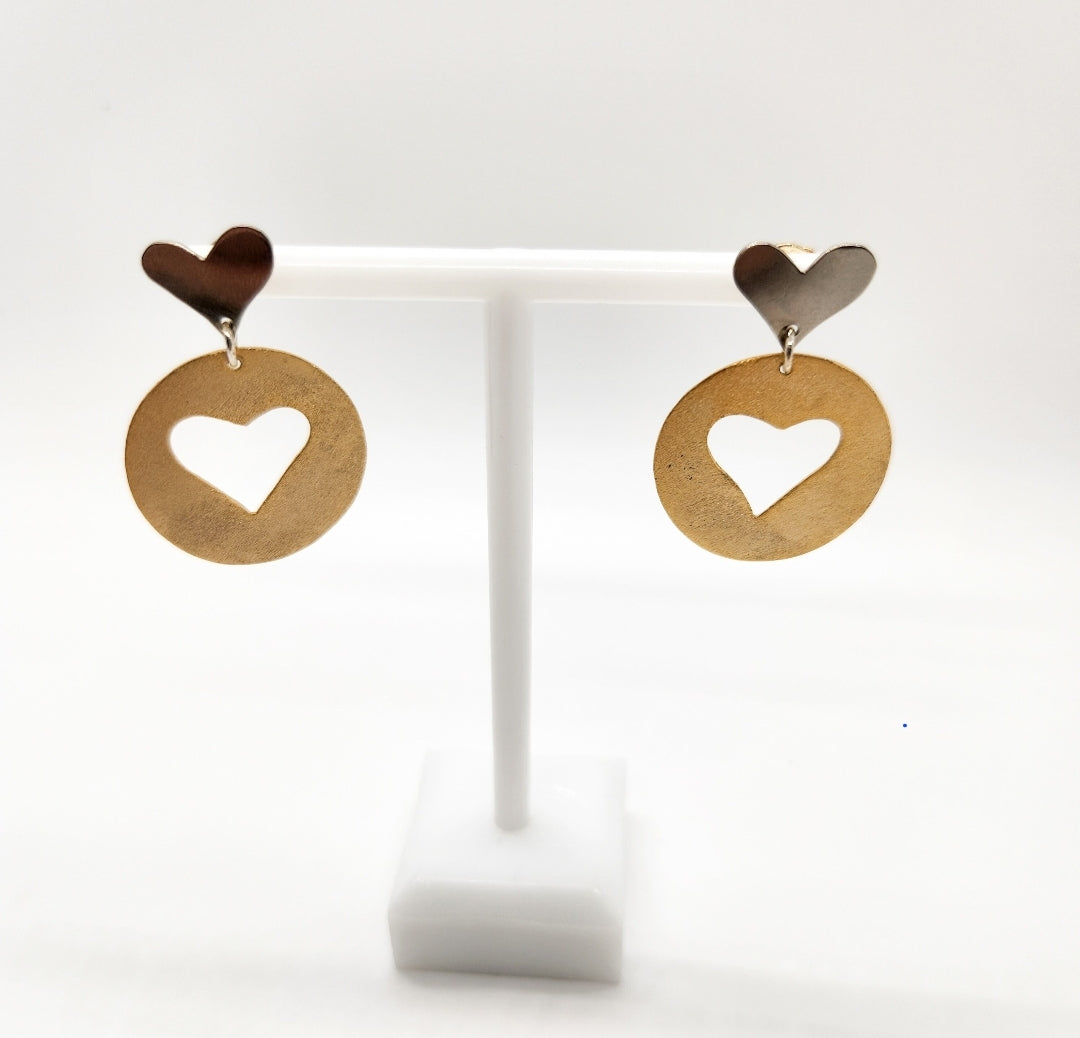 My complement Heart Earrings. Hand made. Handmade. Everyday earrings. Mother & Daughter Christmas Gift for her