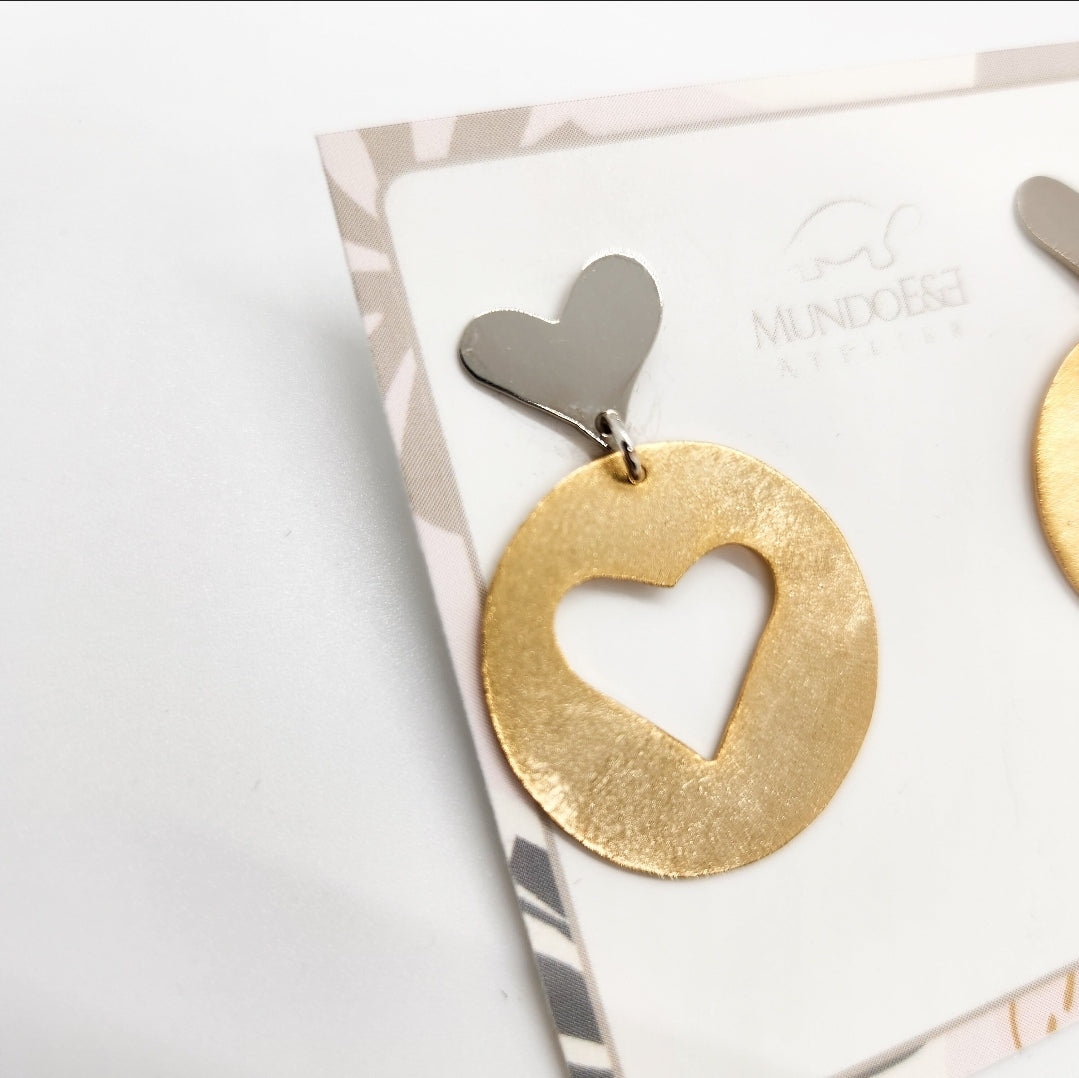 My complement Heart Earrings. Hand made. Handmade. Everyday earrings. Mother & Daughter Christmas Gift for her
