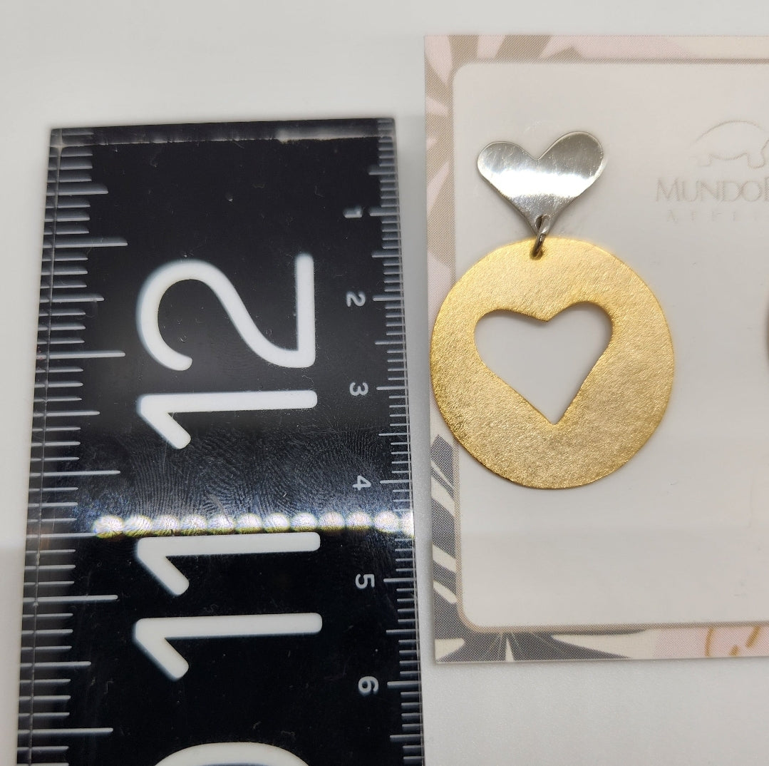 My complement Heart Earrings. Hand made. Handmade. Everyday earrings. Mother & Daughter Christmas Gift for her