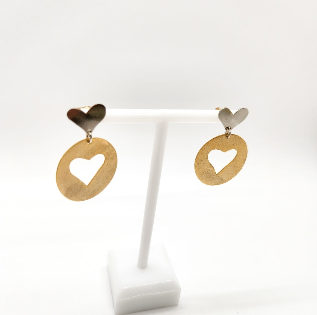 My complement Heart Earrings. Hand made. Handmade. Everyday earrings. Mother & Daughter Christmas Gift for her