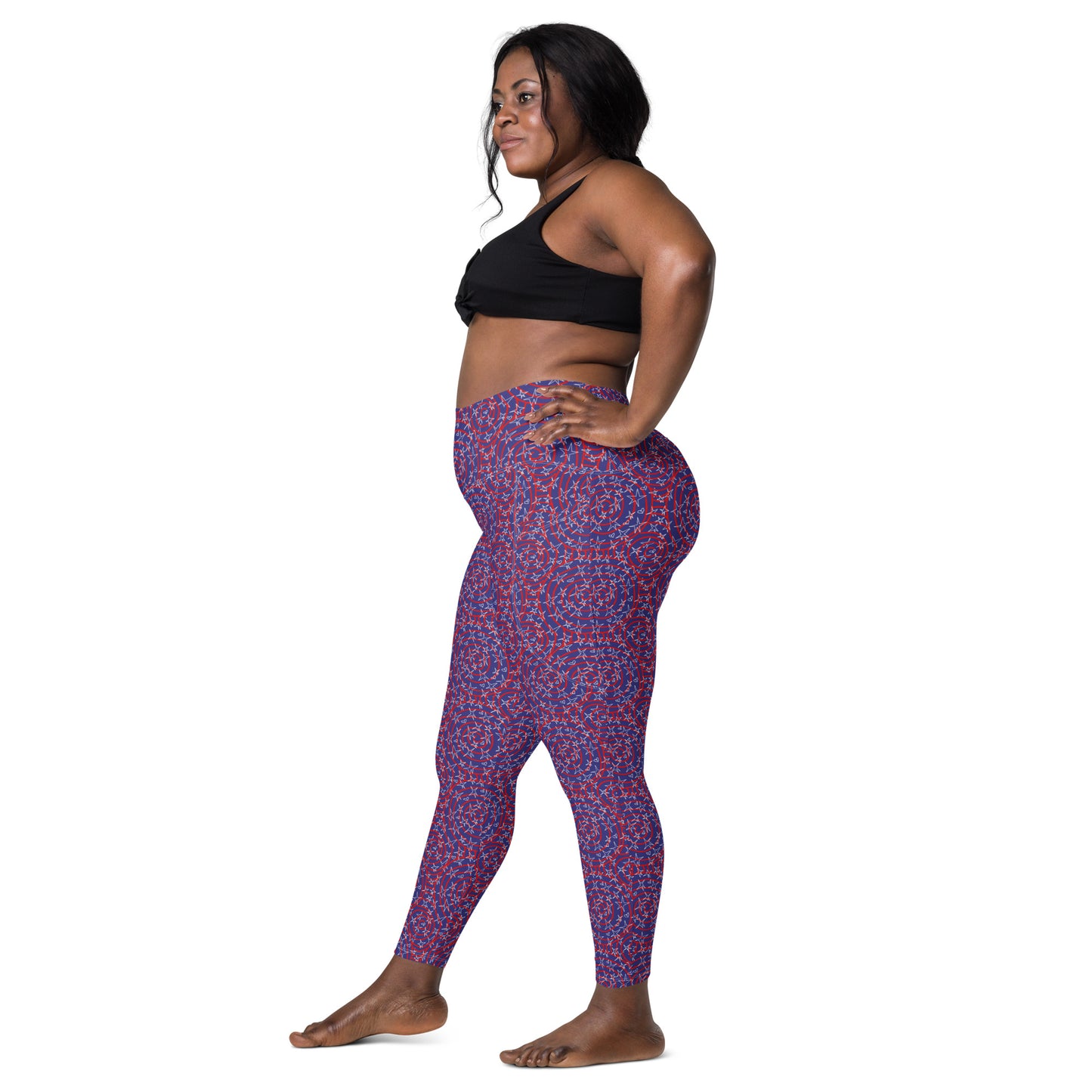 America inspired Leggings with pockets. Design hand-painted by the Designer Maria Alejandra Echenique