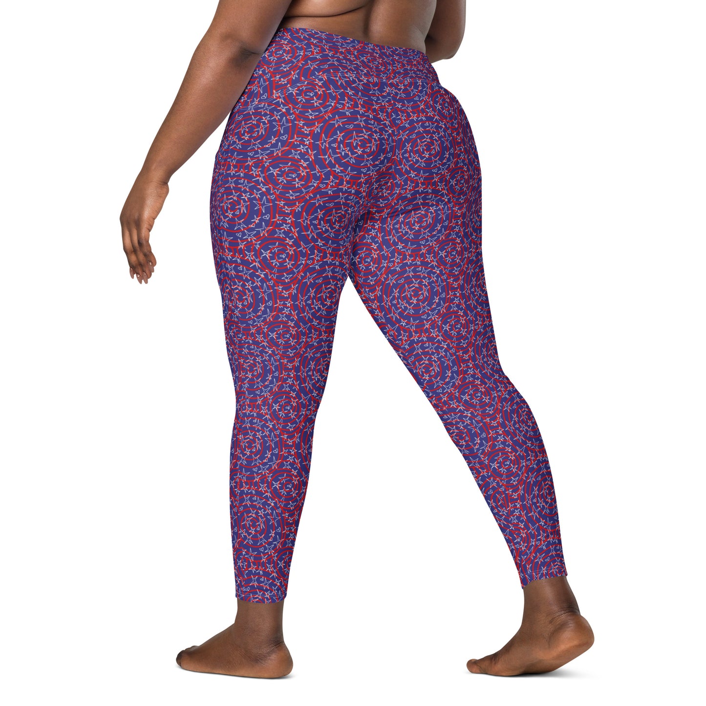 America inspired Leggings with pockets. Design hand-painted by the Designer Maria Alejandra Echenique