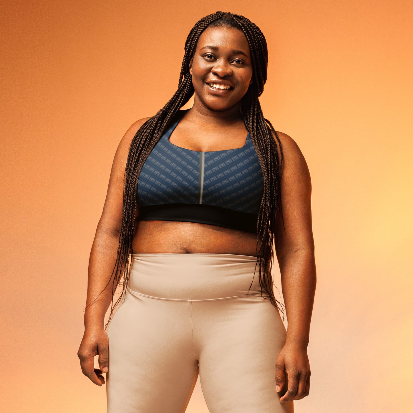 E&E Signature Blue Longline sports bra