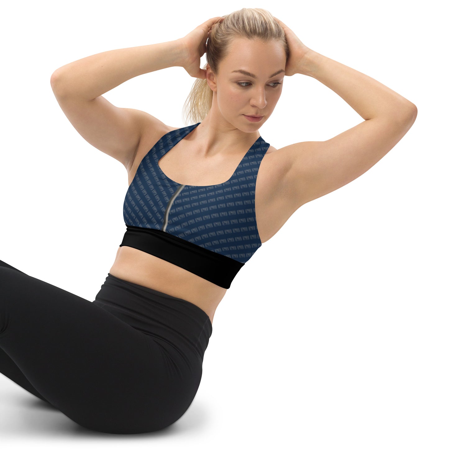 E&E Signature Blue Longline sports bra