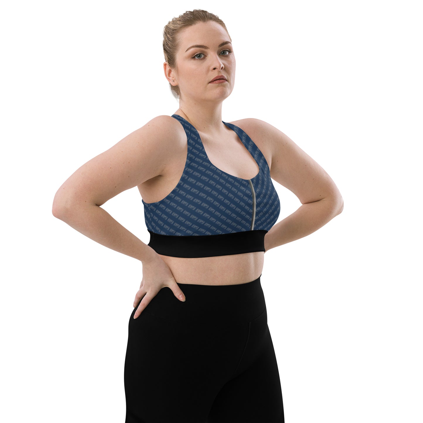 E&E Signature Blue Longline sports bra