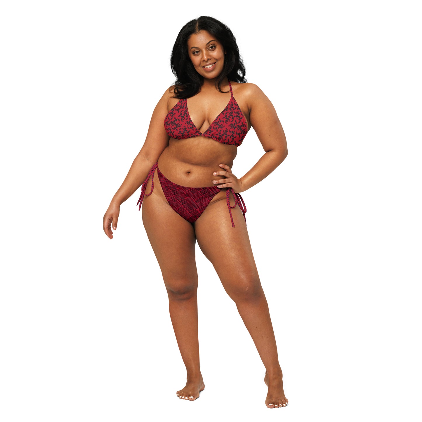 Red recycled string bikini. Caracas Collection