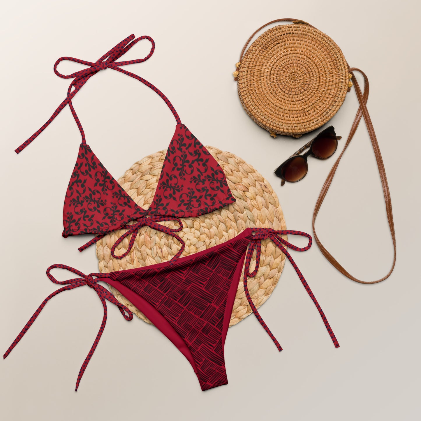 Red recycled string bikini. Caracas Collection