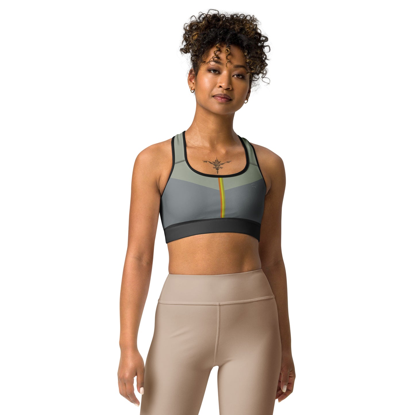 E&E Basic Green/Orange Sports bra