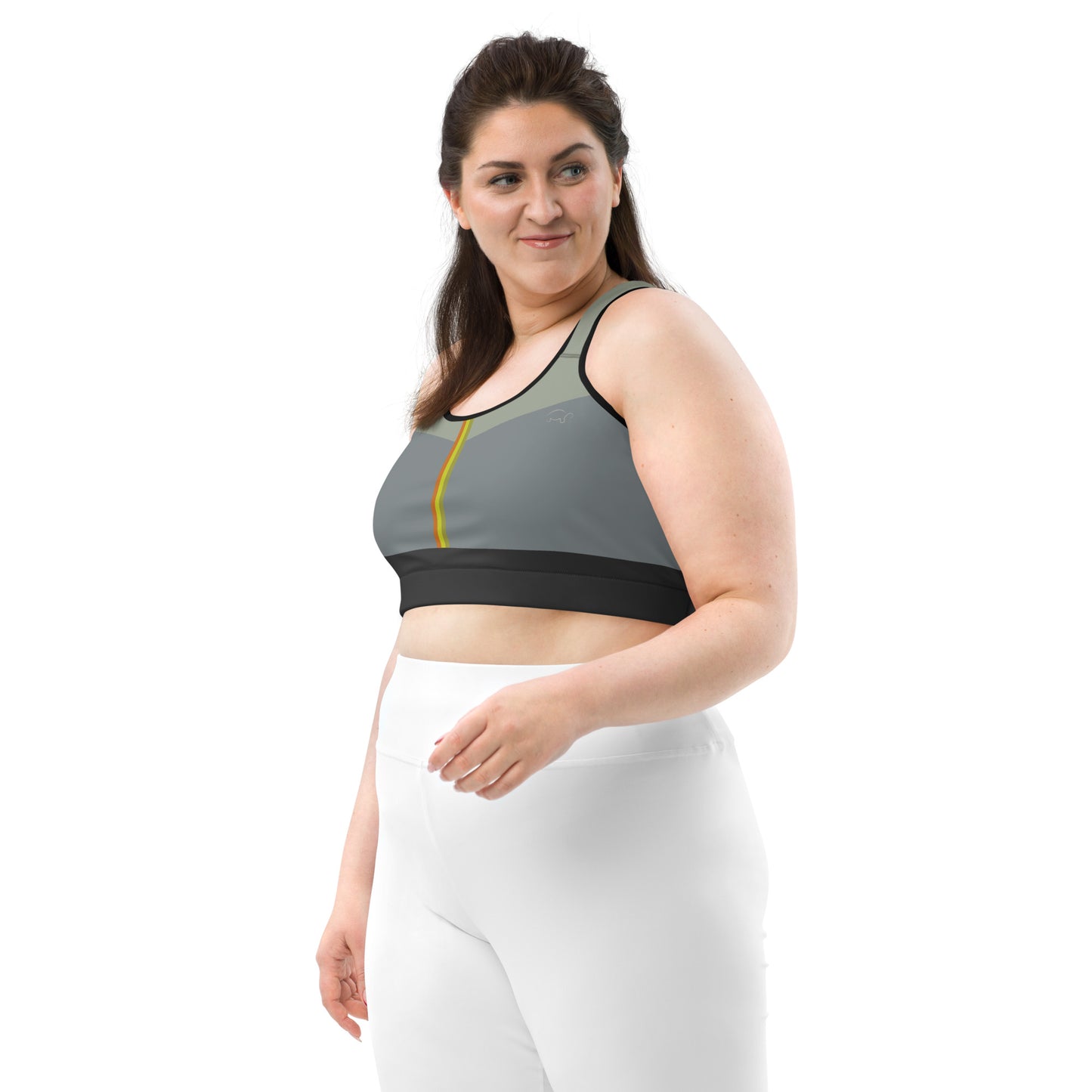 E&E Basic Green/Orange Sports bra