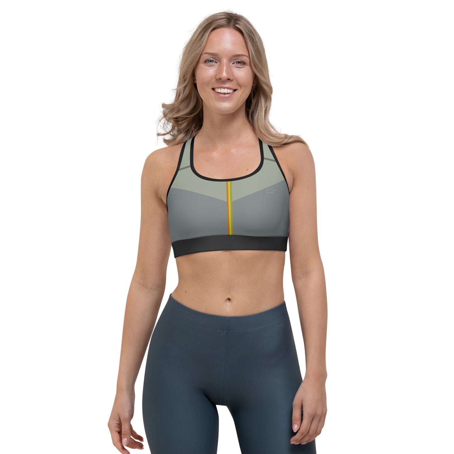 E&E Basic Green/Orange Sports bra