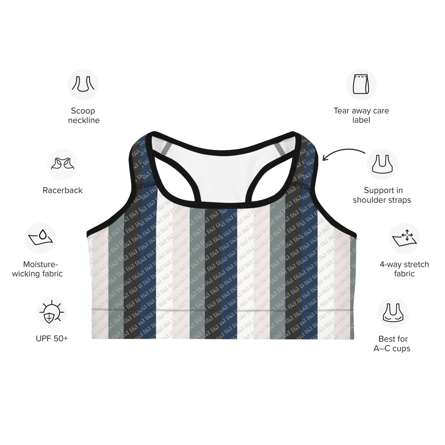 E&E Signature Collage Sports bra