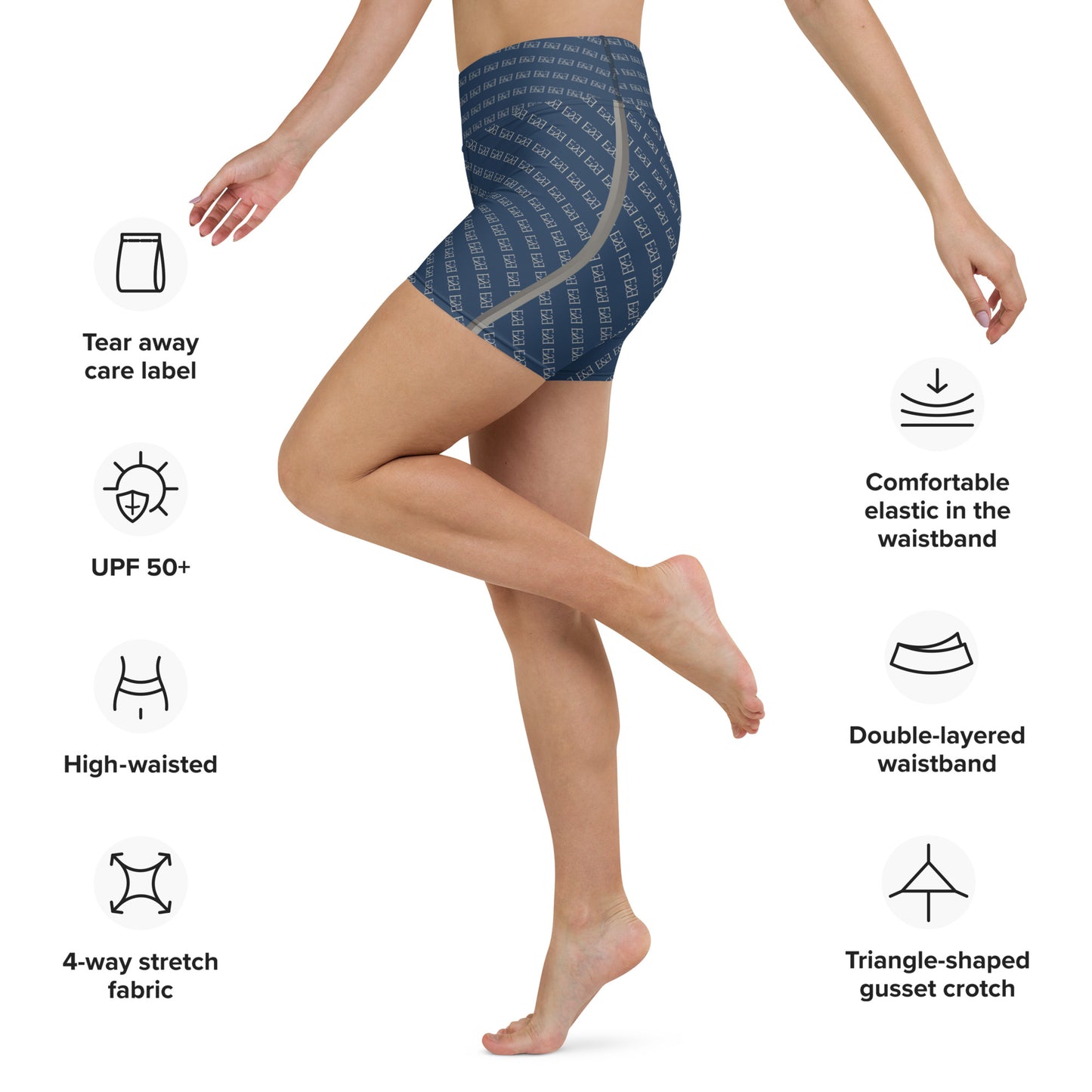 E&E Signature Blue Yoga Shorts