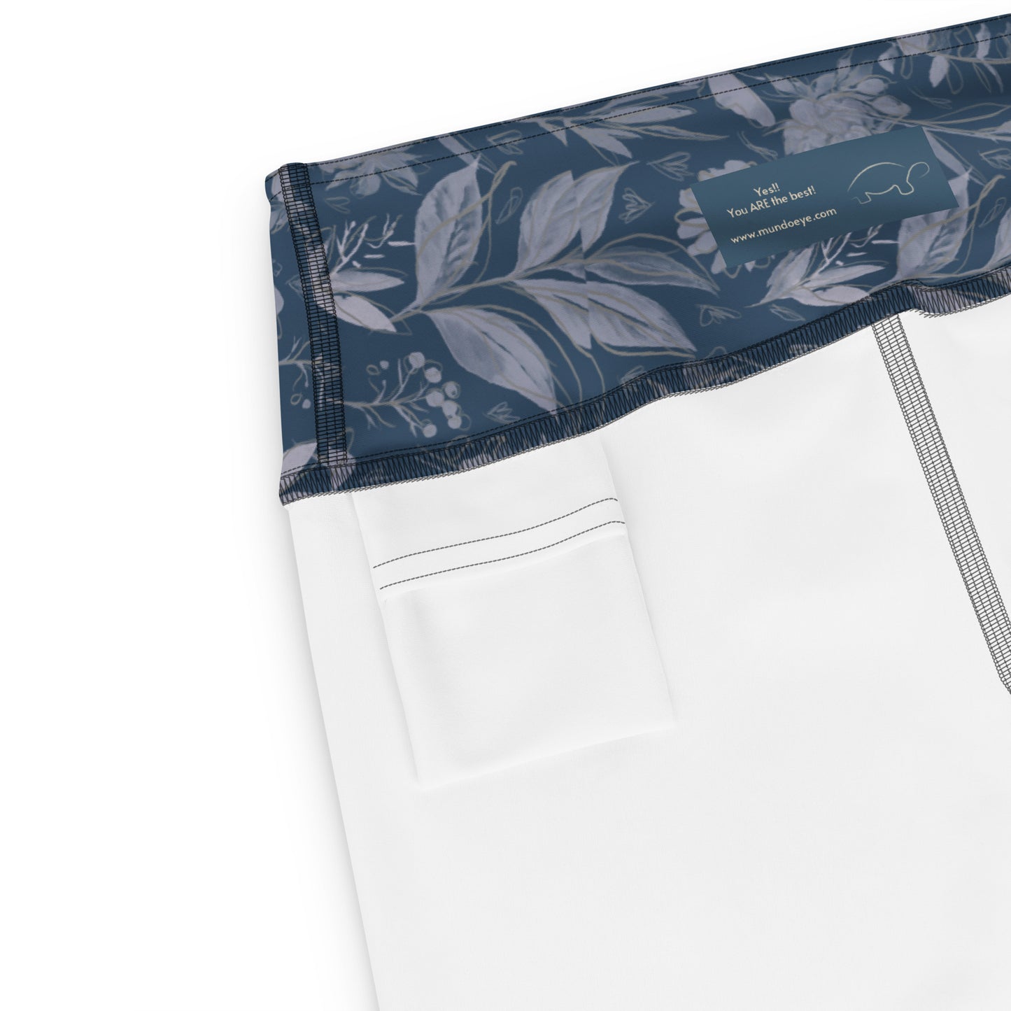 Watercolor Blue Yoga Shorts. Houston Collection. Design hand-painted by the Designer Maria Alejandra Echenique