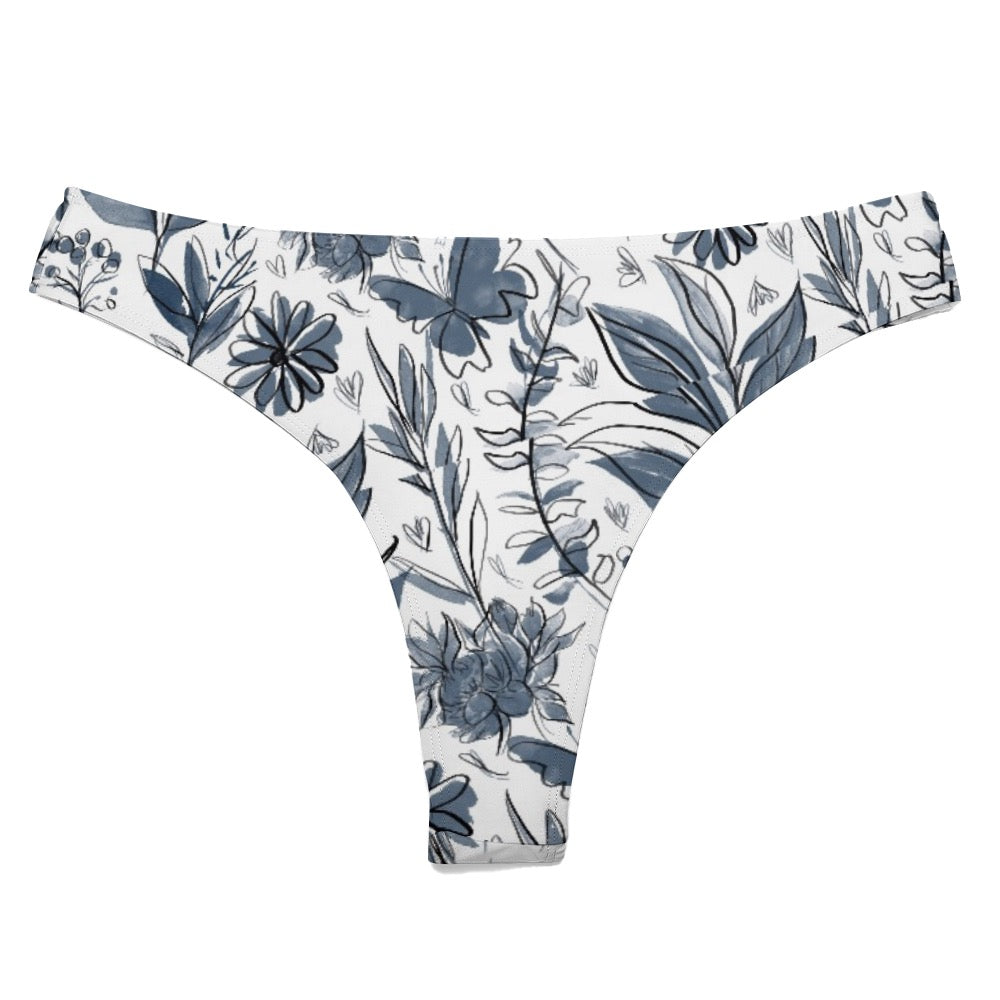 Multicolor Flowers Swimwear Thong. Houston collection. Design hand-painted by the Designer Maria Alejandra Echenique