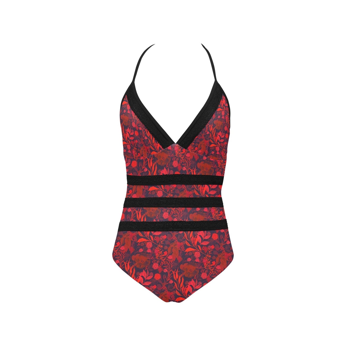 Blue & Black Lace Band Swimsuit. Caracas Collection