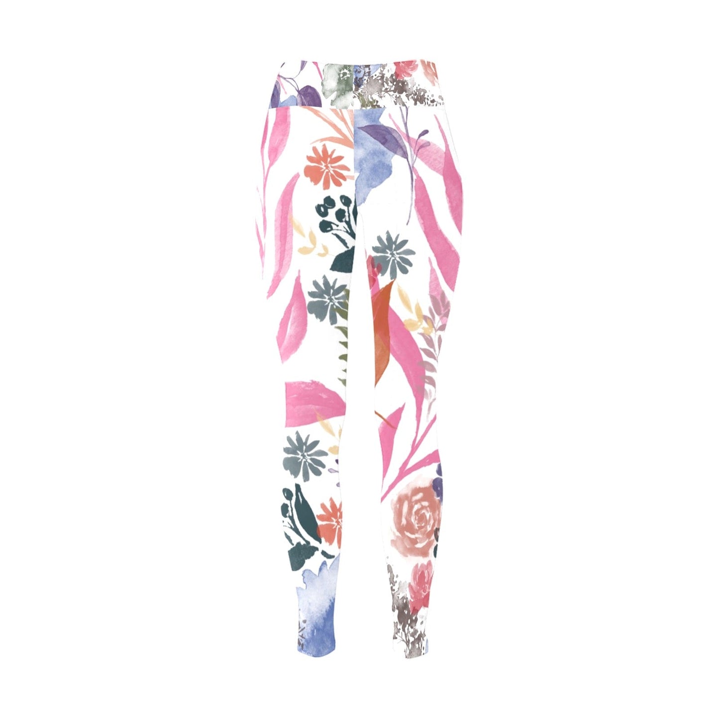 Multicolor Flowers Workout Leggings. Houston Collection. Design hand-painted by the Designer Maria Alejandra Echenique
