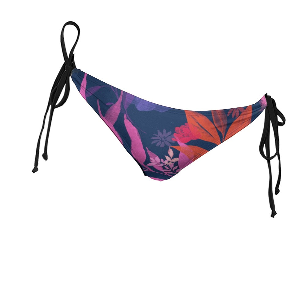 Multicolor Flowers Bikini Bottom. Design hand-painted by the Designer Maria Alejandra Echenique