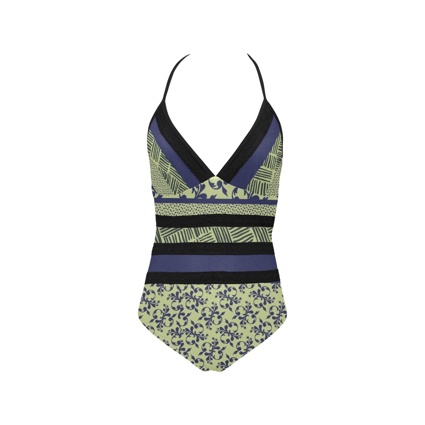 Red Lace Band Swimsuit. Caracas Collection
