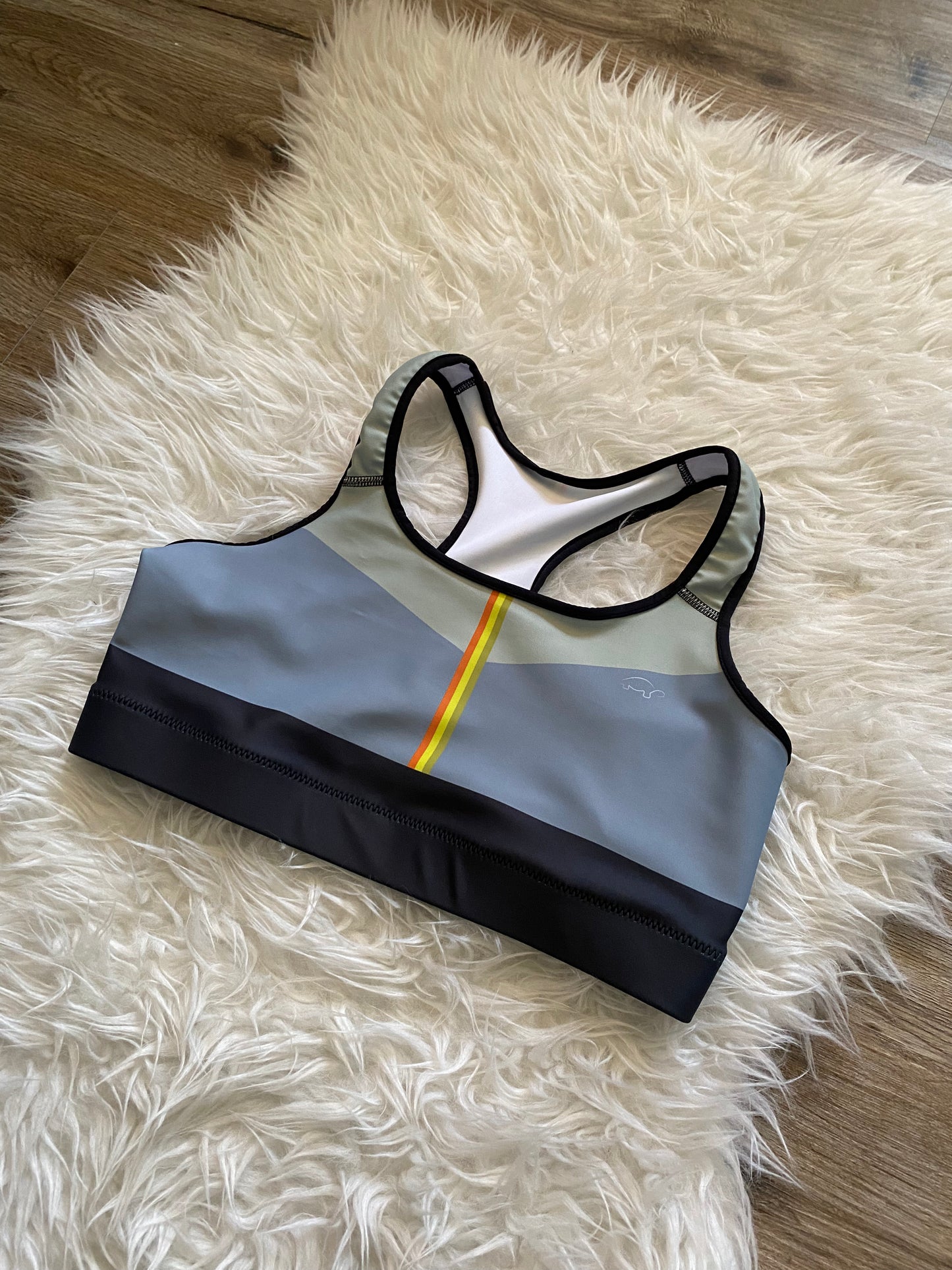 E&E Basic Green/Orange Sports bra