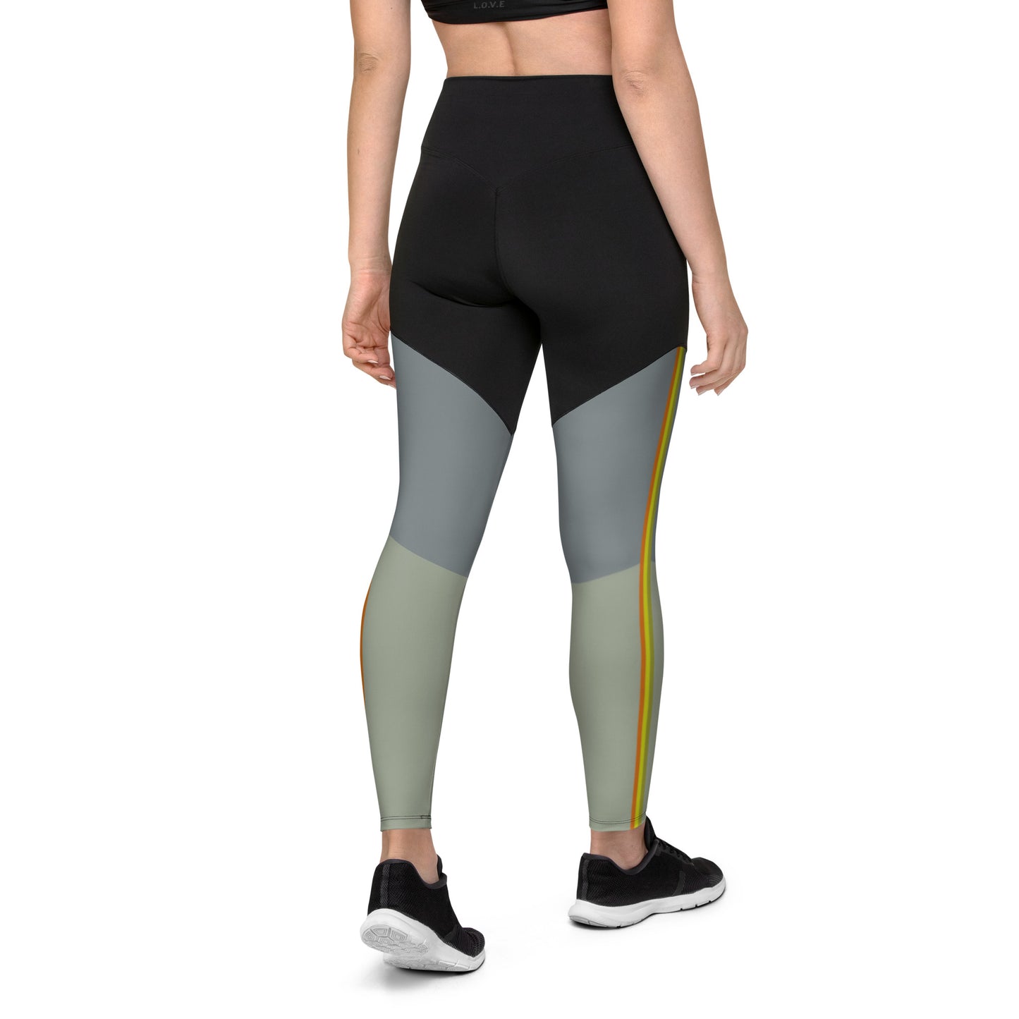 E&E Basic Green/Orange Sports Leggings
