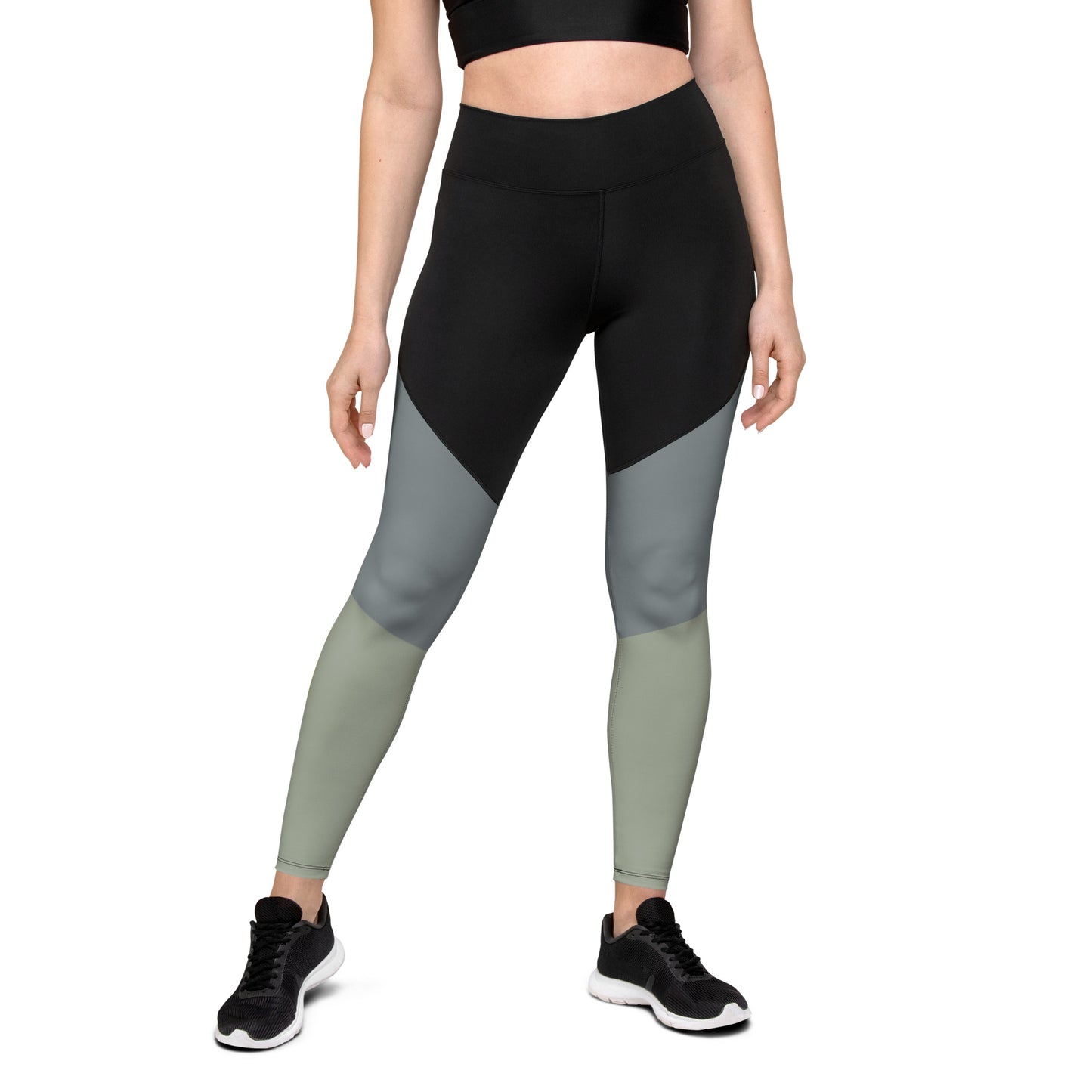 E&E Basic Green/Orange Sports Leggings