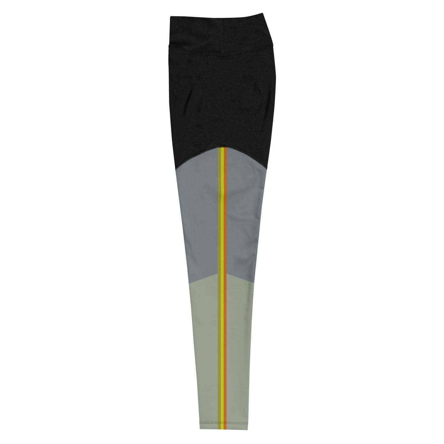 E&E Basic Green/Orange Sports Leggings