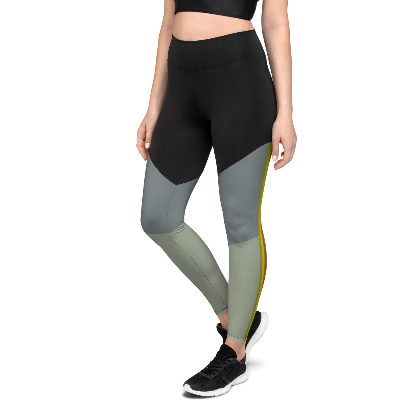 E&E Basic Green/Orange Sports Leggings