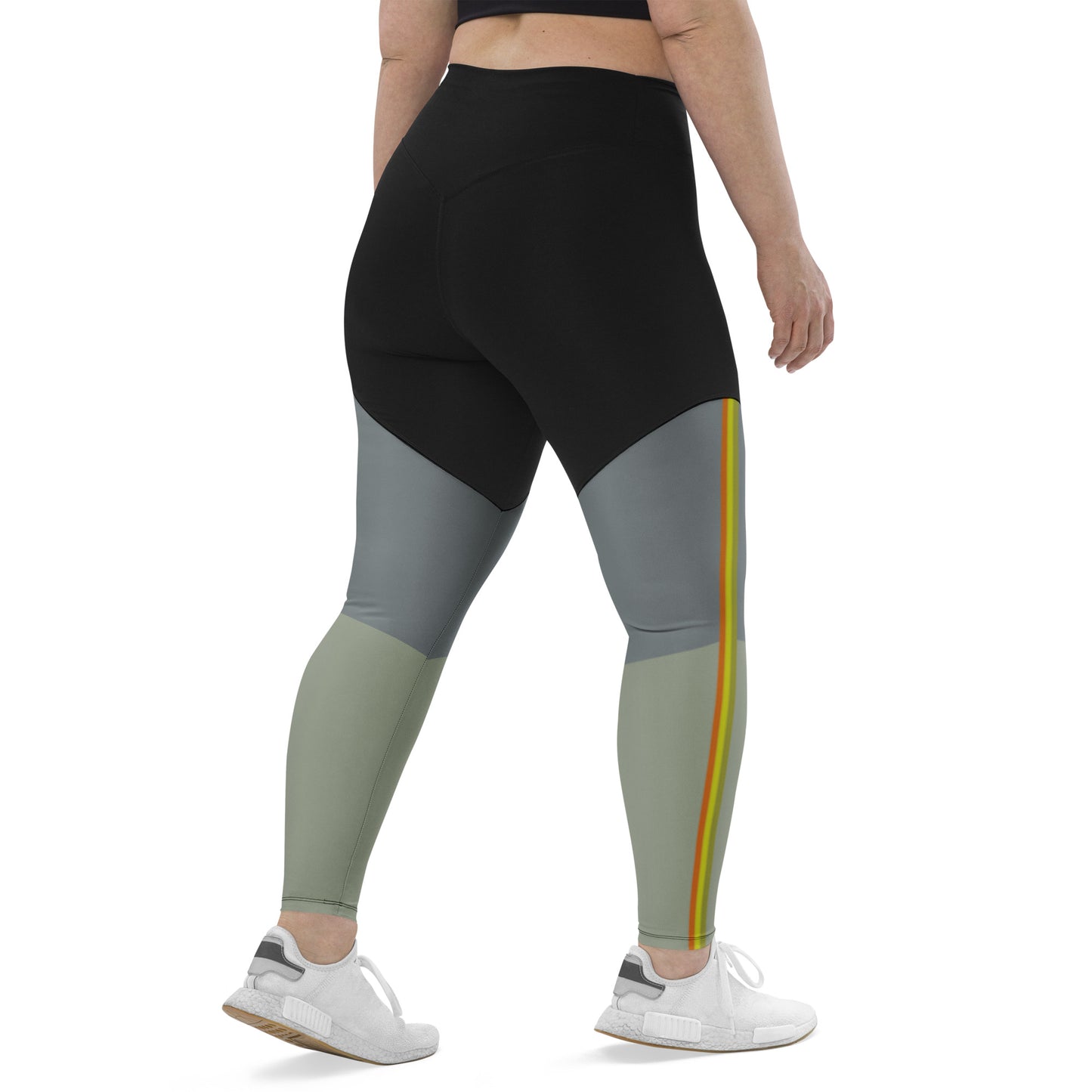 E&E Basic Green/Orange Sports Leggings