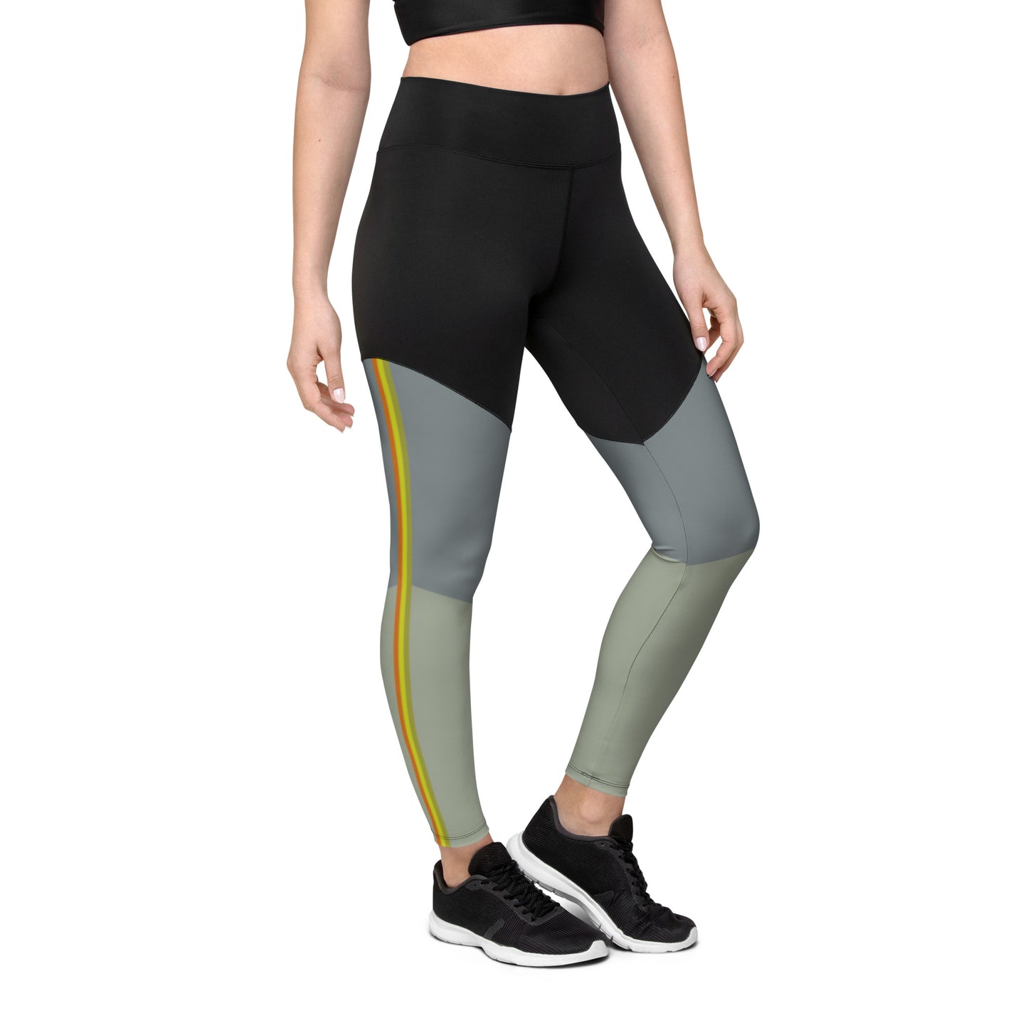 E&E Basic Green/Orange Sports Leggings